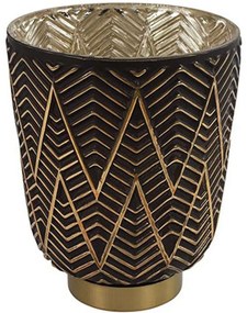 Κηροπήγιο Chalice 013.789367 13x16cm Black-Gold Γυαλί