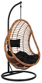 ΚΡΕΜΑΣΤΗ ΠΟΛΥΘΡΟΝΑ ΦΩΛΙΑ CALLIE HM5541.04 ΜΕ ΜΠΕΖ WICKER &amp; ΜΑΥΡΑ ΜΑΞΙΛΑΡΙΑ Φ95Χ195Υ εκ.