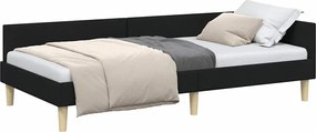 vidaXL Κρεβάτι Γωνίας Μαύρο 90 x 200 cm ύφασμα