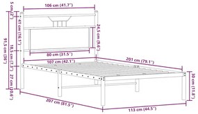 Πλαίσιο Κρεβατιού Χωρ. Στρώμα Sonoma Δρυς 107x203 εκ. Επ. Ξύλο - Καφέ