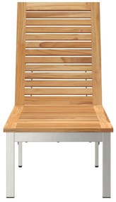 vidaXL Ξαπλώστρα με Ρόδες 207x58x35 εκ. Σταθερό Ξύλο Ακακίας & Ανοξείδωτο Ατσάλι