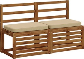 vidaXL Μαξιλάρια Πάγκου 2 Τεμαχίων VUGHT 2 pcs 100% Πολυεστέρας Μπεζ