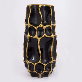 Βάζο Κεραμικό 752-20169 15,5x15,5x31,5cm Black-Gold Estheti Home Ceramic