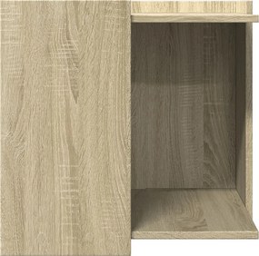 vidaXL Τουαλέτα Γάτας Περίφραξη Sonoma Δρυς 53x53x51εκ Επεξεργασμ Ξύλο