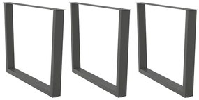 Πόδια Τραπεζαρίας Σχήματος V 3 τεμ. Ανθρακί 100x(72-73,3) εκ. Ατσάλι