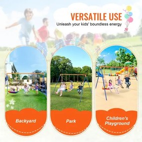 VEVOR Swing Sets for Backyard 1 Saucer 2 Belt Swing Seats A-Frame Metal Stand