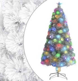 vidaXL Χριστουγεννιάτικο Δέντρο Τεχνητό Λευκό LED/Οπτικές Ίνες 120 εκ.