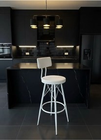 Stewehome Καρέκλα μπαρ με ύφασμα για μοντέρνο χώρο Λευκό