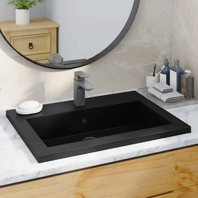 vidaXL Νιπτήρας Μαύρος 600 x 450 x 120 χιλ. Γρανιτένιος