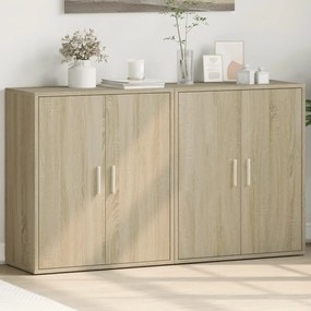 vidaXL Βοηθητικά Ντουλάπια 2 τεμ. Sonoma Δρυς 60x31x70 εκ. Επεξ. Ξύλο