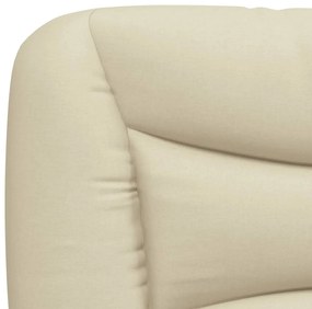 vidaXL Κρεβάτι με Στρώμα Hvar Κρεμ 100 x 200 εκ. Υφασμάτινο