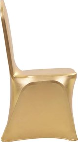 vidaXL Καλύμματα Καρέκλας Ελαστικά 6 τεμ. Χρυσά