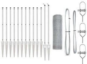 vidaXL Στύλος Περιφράξεων Ασημί