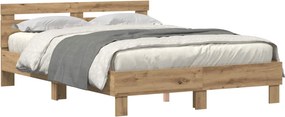 vidaXL Σκελετός Κρεβατιού Artisan Oak 150 x 200 cm Επεξεργασμένο Ξύλο
