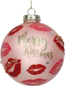 Γυάλινo στολίδι Merry Kissmas  (6 τεμάχια)