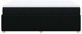 vidaXL Κρεβάτι Boxspring με Στρώμα Μαύρο 160x200 εκ. Υφασμάτινο