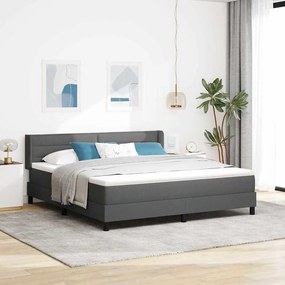 vidaXL Κρεβάτι Box Spring με στρώμα, γκρι σκούρο, 180 x 200 cm, ύφασμα.