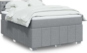 vidaXL Κρεβάτι Boxspring με Στρώμα Αν. Πράσινο 160x200εκ Υφασμάτινο