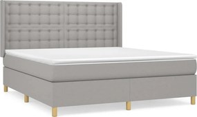 vidaXL Κρεβάτι Boxspring με Στρώμα Αν. Πράσινο 160x200εκ Υφασμάτινο