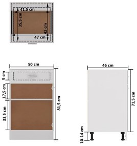 Ντουλάπι με Συρτάρι Λευκό 50x46x81,5 εκ. Επεξ. Ξύλο - Λευκό