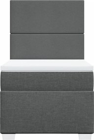 vidaXL Κρεβάτι Boxspring με Στρώμα Σκούρο Γκρι 80x200 εκ. Υφασμάτινο