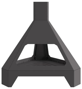 vidaXL Τζάκι με Καμινάδα Μαύρο 50x43x52 εκ Ατσάλι