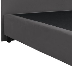 Επενδυμένο Κρεβάτι MALENA Διπλό Βελούδο Γκρί 150x200 εκ. 150x202x120 εκ.