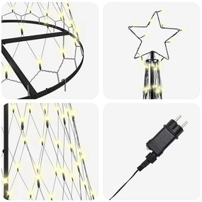 vidaXL LED Χριστουγεννιάτικο Δέντρο με βάση Θερμό λευκό 250 cm Μέταλλο