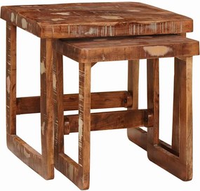 vidaXL Ένθετα τραπέζια 2 τμχ. Καφέ 46 x 46 x 45 εκ.