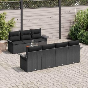 vidaXL Σετ Καναπέ Κήπου με μαξιλάρι 8 pcs Μαύρο 55 x 55 x 37 εκ