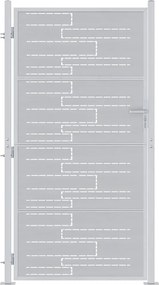 vidaXL Πύλη Κήπου 85 x 196 εκ Ανοξείδωτο Ατσάλι Ασημί Κλειδώσιμο