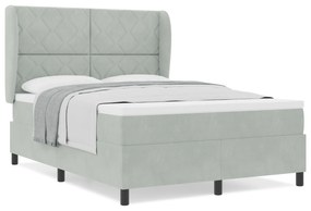 vidaXL Κρεβάτι με Στρώμα Light Grey 160x200 εκ. Βελούδο