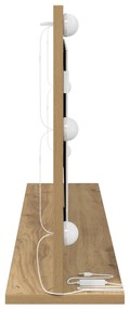 vidaXL Καθρέφτης Vanity  με φώτα LED Artisan Oak 100x45x18 εκ.