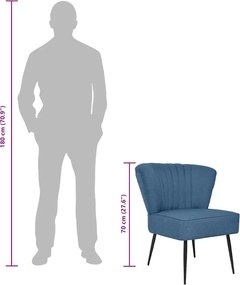 vidaXL Πολυθρόνα Cocktail Μπλε Υφασμάτινη