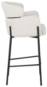 Σκαμπό μπαρ Tolerse Inart μπεζ ύφασμα-πόδι μαύρο μέταλλο 2αδα 55x60x97 εκ.