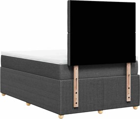 vidaXL Κρεβάτι Boxspring με Στρώμα Σκούρο Γκρι 120x190 εκ Υφασμάτινο