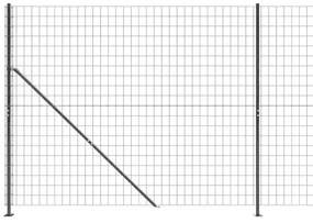 vidaXL Συρματόπλεγμα Περίφραξης Ανθρακί 2,2x10 μ. με Βάσεις Φλάντζα