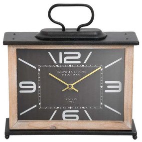 Ρολόι Επιτραπέζιο 133-121-519 28x8x29,5cm Natural-Black Μέταλλο,Ξύλο