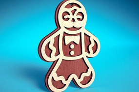 Intra απο ξύλο plywood 3mm-4mm πάχος Χριστουγεννιάτικο στολίδι με μελόψωμο με λέιζερ Δίασταση 8x8 cm INTRAFABR-72024094