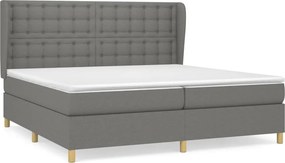 vidaXL Κρεβάτι Boxspring με Στρώμα Σκούρο Γκρι 200x200 εκ. Υφασμάτινο