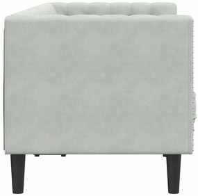 vidaXL Καναπές Chesterfield Ανοιχτό γκρι 174 x 74.5 x 70.5 εκ. Βελούδο