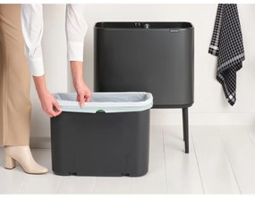 Κάδος Brabantia Bo Touch 1008854, 36 L, Ομαλό και αθόρυβο άνοιγμα, Μεγάλο άνοιγμα, Σκούρο γκρι