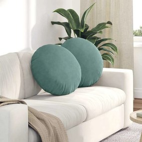 vidaXL Μαξιλάρια καθισμάτων 2 pcs Θαλασσί Ø50 x 19 εκ Βελούδο