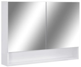 Καθρέφτης Μπάνιου με Ντουλάπι / LED Λευκό 80 x 15 x 60 εκ. MDF - Λευκό