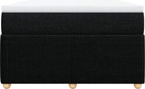 vidaXL Κρεβάτι Boxspring με Στρώμα Μαύρο 120x190 εκ. Υφασμάτινο