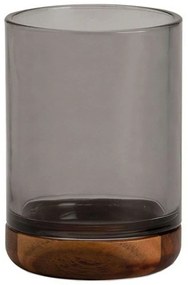 Ποτηροθήκη AH-BA73073 Φ7,5x7x10,5cm Grey-Brown Andrea House Wood, Glass