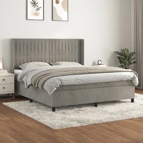 ΚΡΕΒΑΤΙ BOXSPRING ΜΕ ΣΤΡΩΜΑ ΑΝΟΙΧΤΟ ΓΚΡΙ 160X200 ΕΚ. ΒΕΛΟΥΔΙΝΟ 3132807