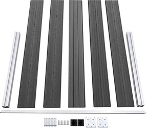 vidaXL Σετ Πάνελ Περίφραξης Μαύρο 353 x 105 εκ. από WPC