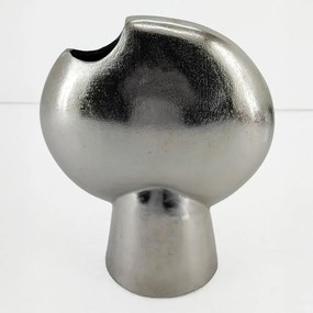 Βάζο Doto 029024 21x12x26cm Silver Nickel Αλουμίνιο