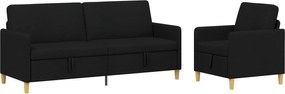 vidaXL Σαλονάκι Σετ Με Αποθηκευτικό Χώρο 2 pcs Μαύρο Πολυεστέρας